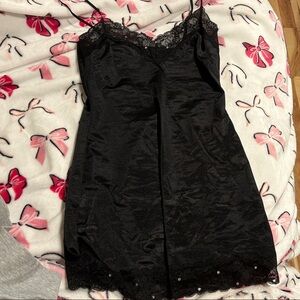 Black Lace Slip Dress
